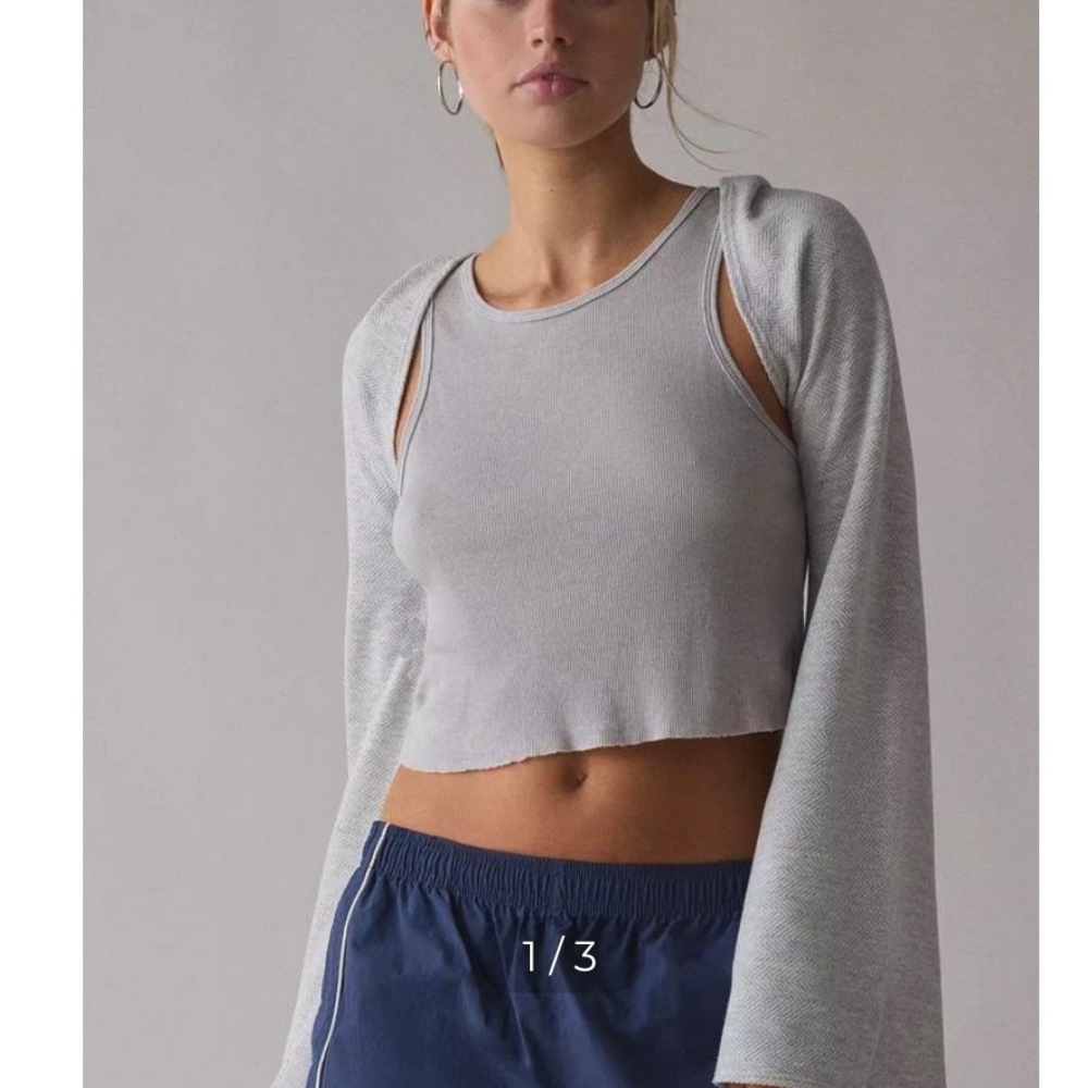 UO  Cutout Long Sleeve Hoodie Shrug